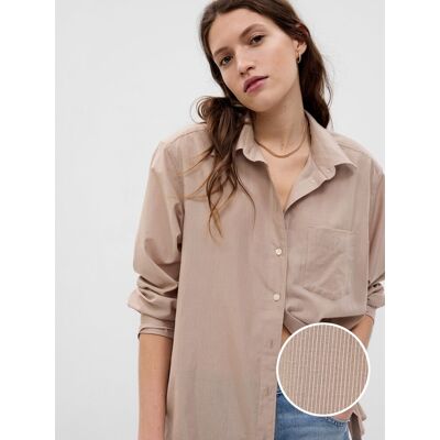 Svetlohnedá Dámska Oversize Košeľa Gap Krémová S Svetlohnedá Dámska Oversize Košeľa Gap Krémová S
