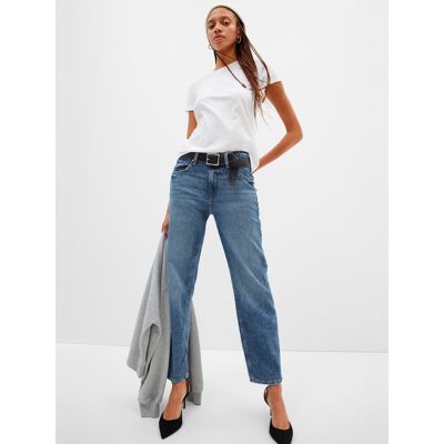 Modré Dámske Skrátené Straight Fit Džínsy Gap Modrá 26reg Modré Dámske Skrátené Straight Fit Džínsy Gap Modrá 26reg