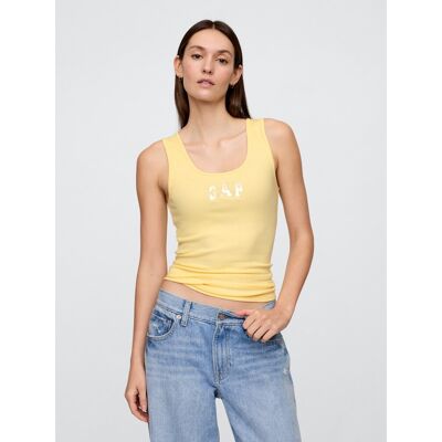 Gap Ribbed Tank Top With Logo - Women'S Krémová Xs Gap Ribbed Tank Top With Logo - Women'S Krémová Xs