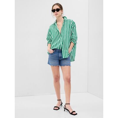 Bielo-Zelená Dámska Pruhovaná Oversize Košeľa Gap Šedá Xxl Bielo-Zelená Dámska Pruhovaná Oversize Košeľa Gap Šedá Xxl