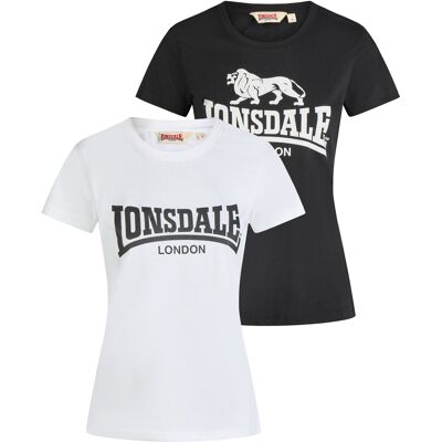 Lonsdale Women'S T-Shirt Double Pack Čierna L Lonsdale Women'S T-Shirt Double Pack Čierna L
