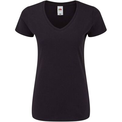 Čierne Dámske Tričko Iconic Vneck Fruit Of The Loom Čierna Xxl Čierne Dámske Tričko Iconic Vneck Fruit Of The Loom Čierna Xxl