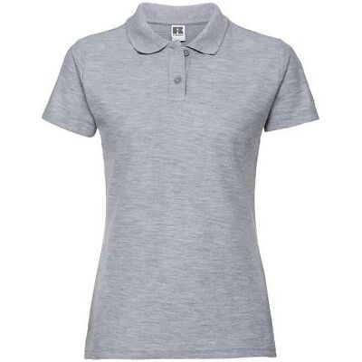 Light Grey Polycotton Polo Russell Women'S T-Shirt Šedá L Light Grey Polycotton Polo Russell Women'S T-Shirt Šedá L