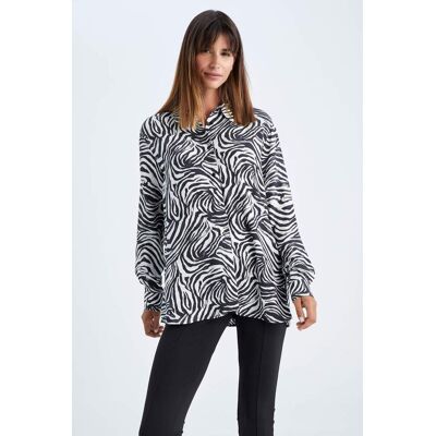 Defacto Oversize Fit Dlhý Rukáv Košeľa Šedá S Defacto Oversize Fit Dlhý Rukáv Košeľa Šedá S