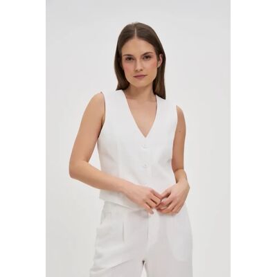 Marisse White Linen Vest Biela M Marisse White Linen Vest Biela M