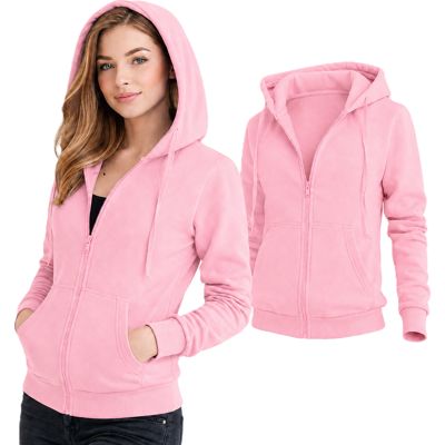 J.Style Dámska Mikina Na Zips S Kapucňou Ružová S J.Style Dámska Mikina Na Zips S Kapucňou Ružová S