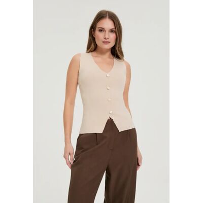 Dámsky Top Marisse L-Ts-5006 Béžový Hnedá M Dámsky Top Marisse L-Ts-5006 Béžový Hnedá M