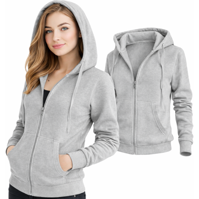 J.Style Dámska Mikina Na Zips S Kapucňou Šedá L J.Style Dámska Mikina Na Zips S Kapucňou Šedá L
