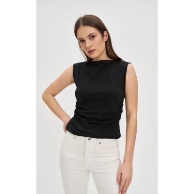 Marisse Plain Black Top Čierna Xs Marisse Plain Black Top Čierna Xs