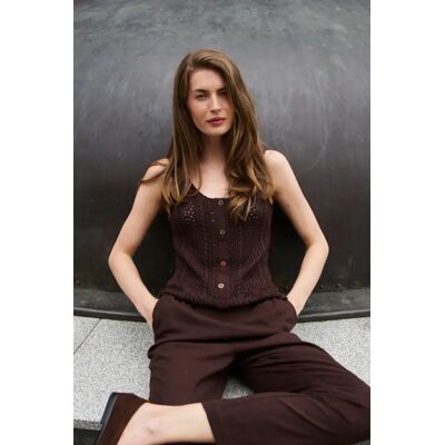 Dámsky Top Marisse L-Ts-5022 D.Brown Hnedá Xs Dámsky Top Marisse L-Ts-5022 D.Brown Hnedá Xs