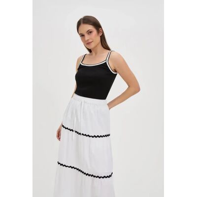 Marisse Black Cotton Top Čierna M Marisse Black Cotton Top Čierna M