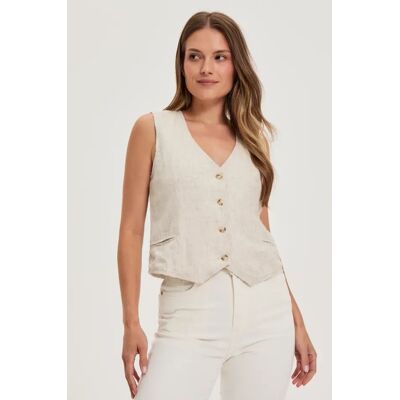 Marisse Beige Vest Krémová L Marisse Beige Vest Krémová L
