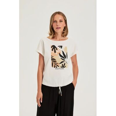 Marisse Dámske Tričko Off White Čierna 42 Marisse Dámske Tričko Off White Čierna 42