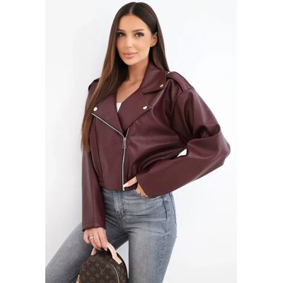 Kesi Włoski Dámska Kožená Bundy Kesi V Bordo Farbe Tmavočervená One Size Kesi Włoski Dámska Kožená Bundy Kesi V Bordo Farbe Tmavočervená One Size