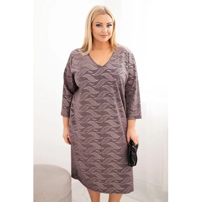 Kesi Dámska Šaty Z Žoržetu Plus Size S Dekoltom V Fango Hnedá One Size Kesi Dámska Šaty Z Žoržetu Plus Size S Dekoltom V Fango Hnedá One Size