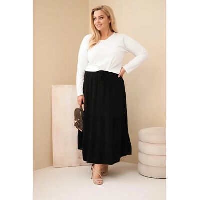 Kesi Włoski Kesi Dámska Plus-Size Mušelínová Sukňa Čierna One Size Kesi Włoski Kesi Dámska Plus-Size Mušelínová Sukňa Čierna One Size