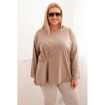 Kesi Włoski Dámska Blúzka Plus Size Z Bavlnou S Vreckom A Zrolovaným Rukávom Kiwi Krémová One Size Kesi Włoski Dámska Blúzka Plus Size Z Bavlnou S Vreckom A Zrolovaným Rukávom Kiwi Krémová One Size