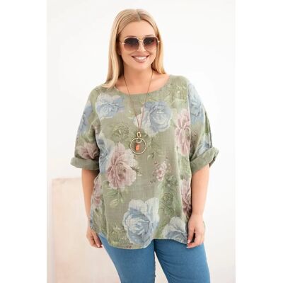 Kesi Włoski Kesi Dámska Blúzka Plus Size S Kvetinovým Vzorom Svetlomodrá One Size Kesi Włoski Kesi Dámska Blúzka Plus Size S Kvetinovým Vzorom Svetlomodrá One Size