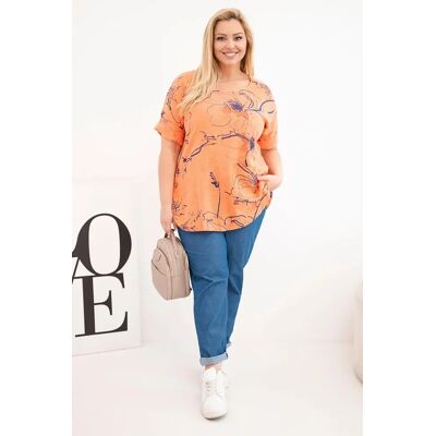 Kesi Włoski Kesi Dámsky Plus Size Top S Krátkymi Rukávmi Modrá One Size Kesi Włoski Kesi Dámsky Plus Size Top S Krátkymi Rukávmi Modrá One Size