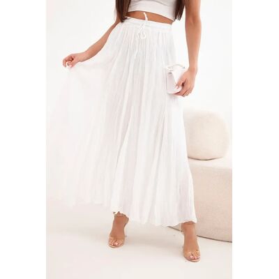 Kesi Włoski Kesi Dámska Maxi Sukňa S Elastickým Pásom Biela One Size Kesi Włoski Kesi Dámska Maxi Sukňa S Elastickým Pásom Biela One Size