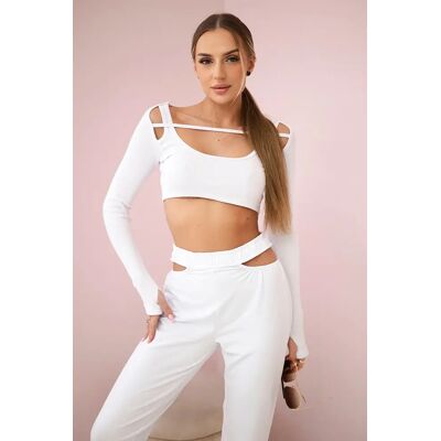 Kesi Top Blouse Set, White Biela One Size Kesi Top Blouse Set, White Biela One Size