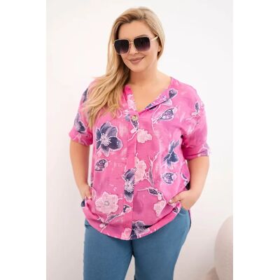 Kesi Włoski Dámska Oversize Blúzka S Kvetinovým Vzorom Modrá One Size Kesi Włoski Dámska Oversize Blúzka S Kvetinovým Vzorom Modrá One Size