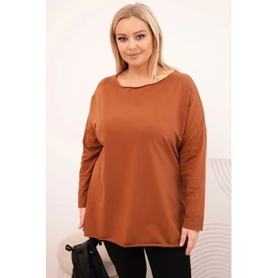 Kesi Dámska Blúzka Plus Size Asymetrická S Dlhým Rukávom Tmavohnedá Camel Čierna One Size Kesi Dámska Blúzka Plus Size Asymetrická S Dlhým Rukávom Tmavohnedá Camel Čierna One Size