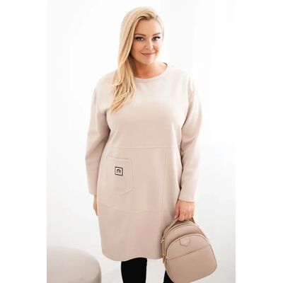 Kesi Włoski Dámska Sukňa Plus Size Maslo S Vreckom A 3/4 Rukávom Béžová Čierna One Size Kesi Włoski Dámska Sukňa Plus Size Maslo S Vreckom A 3/4 Rukávom Béžová Čierna One Size