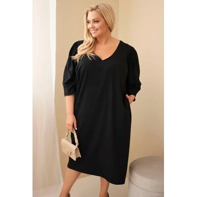 Kesi Dámske Plus Size Šaty S Vreckami Čierne Čierna One Size Kesi Dámske Plus Size Šaty S Vreckami Čierne Čierna One Size