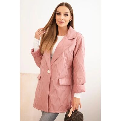 Kesi Włoski Dámska Bunda Plus Size Prešívaná S Golierom A Gombíkom Tmavo Ružová Ružová One Size Kesi Włoski Dámska Bunda Plus Size Prešívaná S Golierom A Gombíkom Tmavo Ružová Ružová One Size