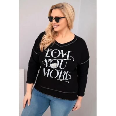 Kesi Włoski Dámska Mikina Plus Size Love You More Čierna One Size Kesi Włoski Dámska Mikina Plus Size Love You More Čierna One Size