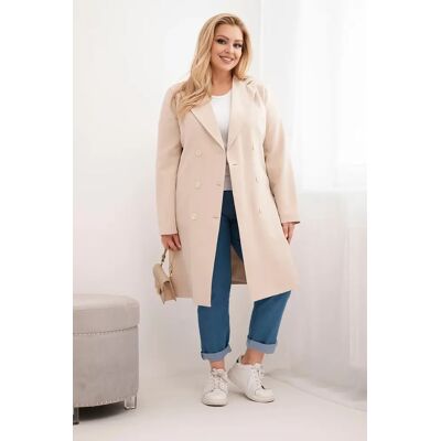 Kesi Włoski Plus Size Dámsky Kabát S Golierom Béžový Modrá One Size Kesi Włoski Plus Size Dámsky Kabát S Golierom Béžový Modrá One Size