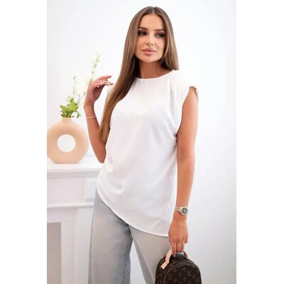 Kesi Włoski Elegantná Dámska Blúzka S Volánmi A Asymetrickým Strihom Ecru Biela One Size Kesi Włoski Elegantná Dámska Blúzka S Volánmi A Asymetrickým Strihom Ecru Biela One Size