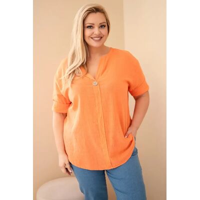 Kesi Włoski Dámska Plus Size Blúzka Oranžová Oranžová One Size Kesi Włoski Dámska Plus Size Blúzka Oranžová Oranžová One Size
