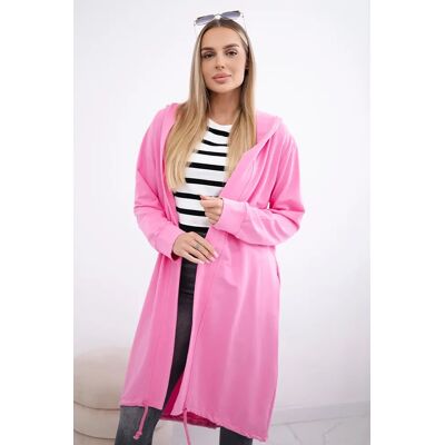 Kesi Cardigan With Oversize Print In Light Pink Color Ružová One Size Kesi Cardigan With Oversize Print In Light Pink Color Ružová One Size