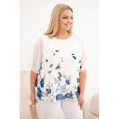 Kesi Włoski Kesi Dámska Plus Size Blúzka S Krátkym Rukávom A Kvetinovým Vzorom Modrá One Size Kesi Włoski Kesi Dámska Plus Size Blúzka S Krátkym Rukávom A Kvetinovým Vzorom Modrá One Size