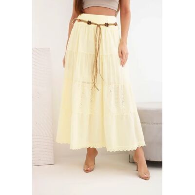 Kesi Włoski Dámska Maxi Sukňa S Vyšívaním Kaki One Size Kesi Włoski Dámska Maxi Sukňa S Vyšívaním Kaki One Size