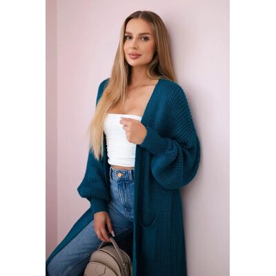 Kesi Włoski Long Navy Cardigan Sweater Modrá One Size Kesi Włoski Long Navy Cardigan Sweater Modrá One Size