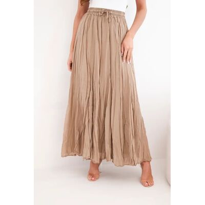 Kesi Włoski Dámska Maxi Sukňa S Elastickým Pásom Hnedá One Size Kesi Włoski Dámska Maxi Sukňa S Elastickým Pásom Hnedá One Size