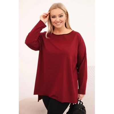 Kesi Asymetrická Dámska Blúzka Plus Size Bordová Čierna One Size Kesi Asymetrická Dámska Blúzka Plus Size Bordová Čierna One Size