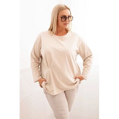 Kesi Włoski Dámska Blúzka Plus Size Z Bavlnou S Vreckom A Zrolovaným Rukávom Kiwi Šedá One Size Kesi Włoski Dámska Blúzka Plus Size Z Bavlnou S Vreckom A Zrolovaným Rukávom Kiwi Šedá One Size
