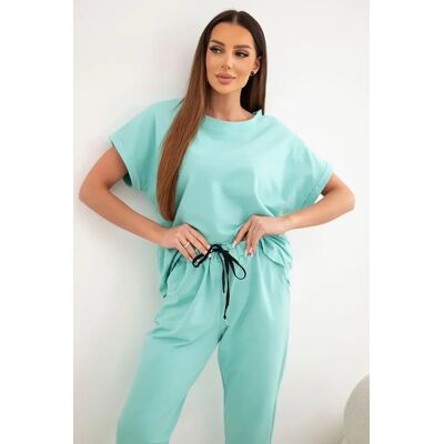 Kesi Włoski Bavlnený Set Blúzka + Nohavice Mint Biela One Size Kesi Włoski Bavlnený Set Blúzka + Nohavice Mint Biela One Size