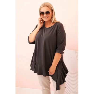 Kesi Włoski Dámska Blúzka Plus Size Z Bavlnou S Vreckom A Zrolovaným Rukávom Kiwi Čierna One Size Kesi Włoski Dámska Blúzka Plus Size Z Bavlnou S Vreckom A Zrolovaným Rukávom Kiwi Čierna One Size