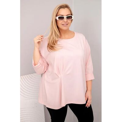 Kesi Włoski Dámska Blúzka Plus Size S Bavlnou S Dlhým Rukávom A Nariasením Pudrová Ružová Čierna One Size Kesi Włoski Dámska Blúzka Plus Size S Bavlnou S Dlhým Rukávom A Nariasením Pudrová Ružová Čierna One Size