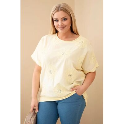 Kesi Włoski Kesi Dámska Plus Size Blúzka S Výšivkou Žltá One Size Kesi Włoski Kesi Dámska Plus Size Blúzka S Výšivkou Žltá One Size