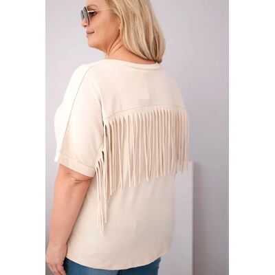 Kesi Włoski Dámska Oversized Blúzka S V-Výstrihom A Strapcami Svetlomodrá One Size Kesi Włoski Dámska Oversized Blúzka S V-Výstrihom A Strapcami Svetlomodrá One Size