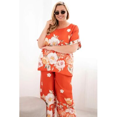 Kesi Włoski Dámsky Plus Size Komplet S Blúzkou A Kvetinovými Nohavicami Biela One Size Kesi Włoski Dámsky Plus Size Komplet S Blúzkou A Kvetinovými Nohavicami Biela One Size