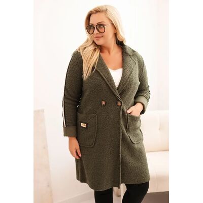 Kesi Włoski Dámsky Kabát Plus Size Z Umelého Baranka S Vreckami Khaki Čierna One Size Kesi Włoski Dámsky Kabát Plus Size Z Umelého Baranka S Vreckami Khaki Čierna One Size