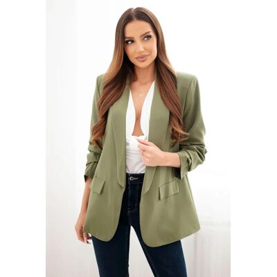 Kesi Włoski Elegantné Saká S Klopami, Svetlá Khaki Modrá One Size Kesi Włoski Elegantné Saká S Klopami, Svetlá Khaki Modrá One Size