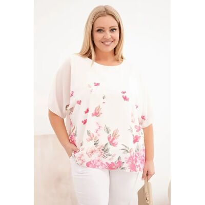 Kesi Włoski Kesi Plus Size Blúzka S Kvetinovým Vzorom Biela One Size Kesi Włoski Kesi Plus Size Blúzka S Kvetinovým Vzorom Biela One Size